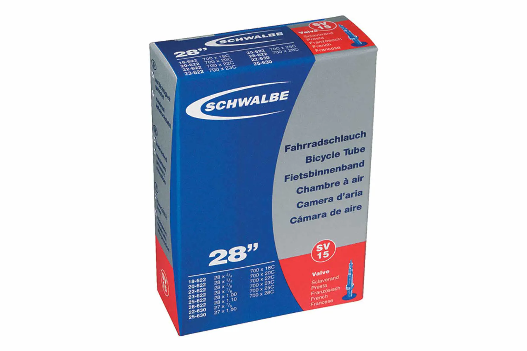 Камера Schwalbe SV15 700x18/28C (ETRTO 18/28-622) ніпель FV 40мм