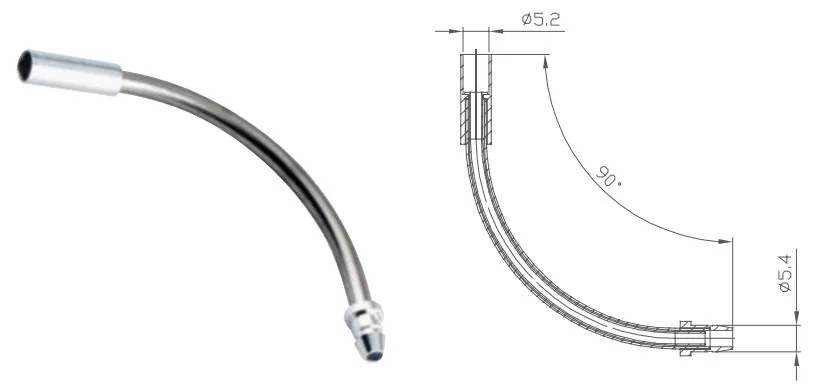 Спрямовуюча трубка Alligator гальмівного тросика на V-br. кут 90º (10 шт в упаковці)