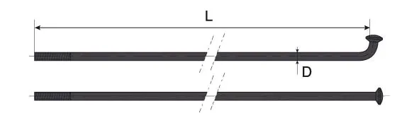 Спиці Mach1 GALVA чорний 2/290/ 100шт